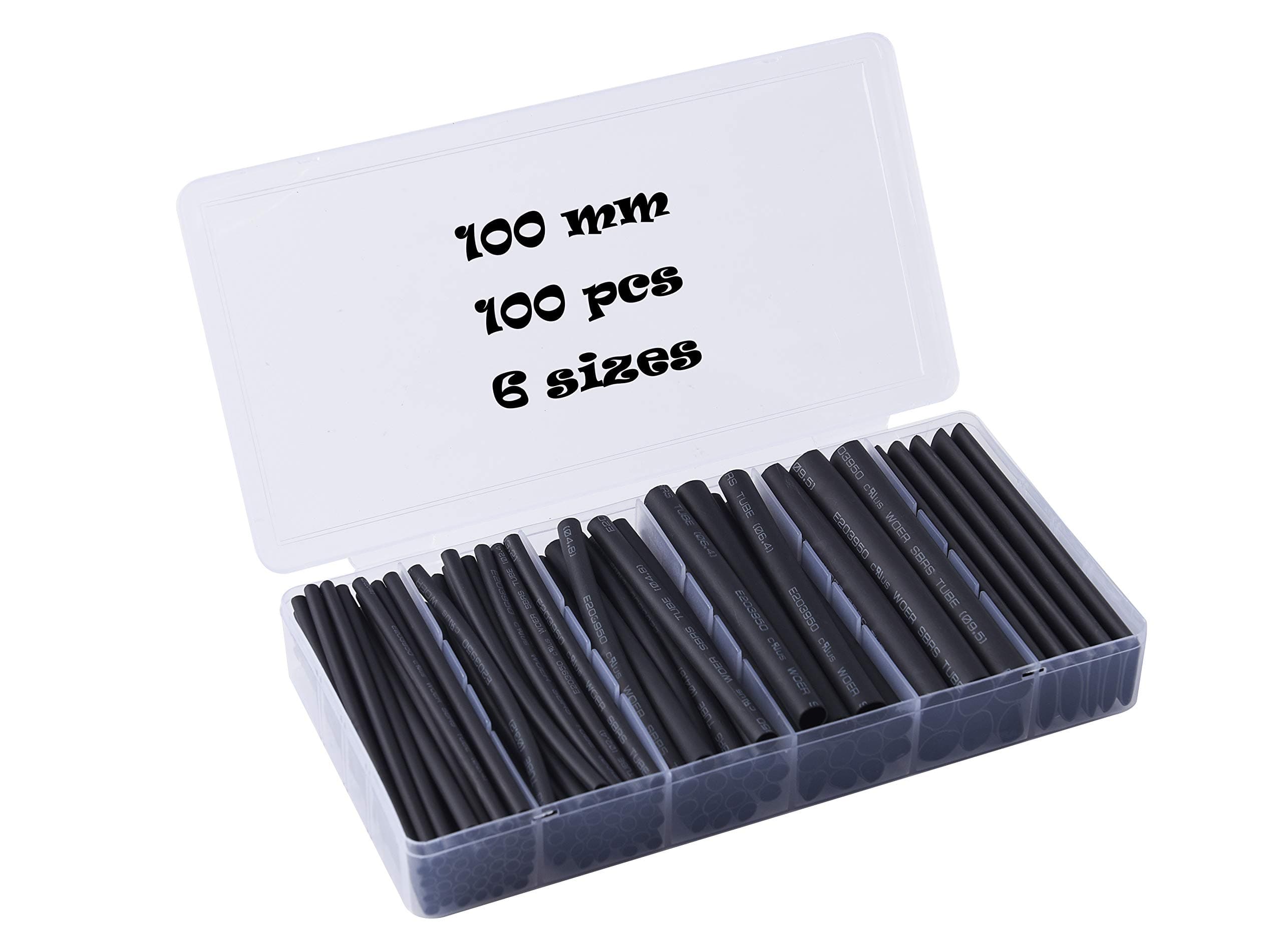 HimaPro 3:1 Dual Wall Adhesive Lined Heat Shrink Tubing Assortment Kit, 100pcs x 100mm long