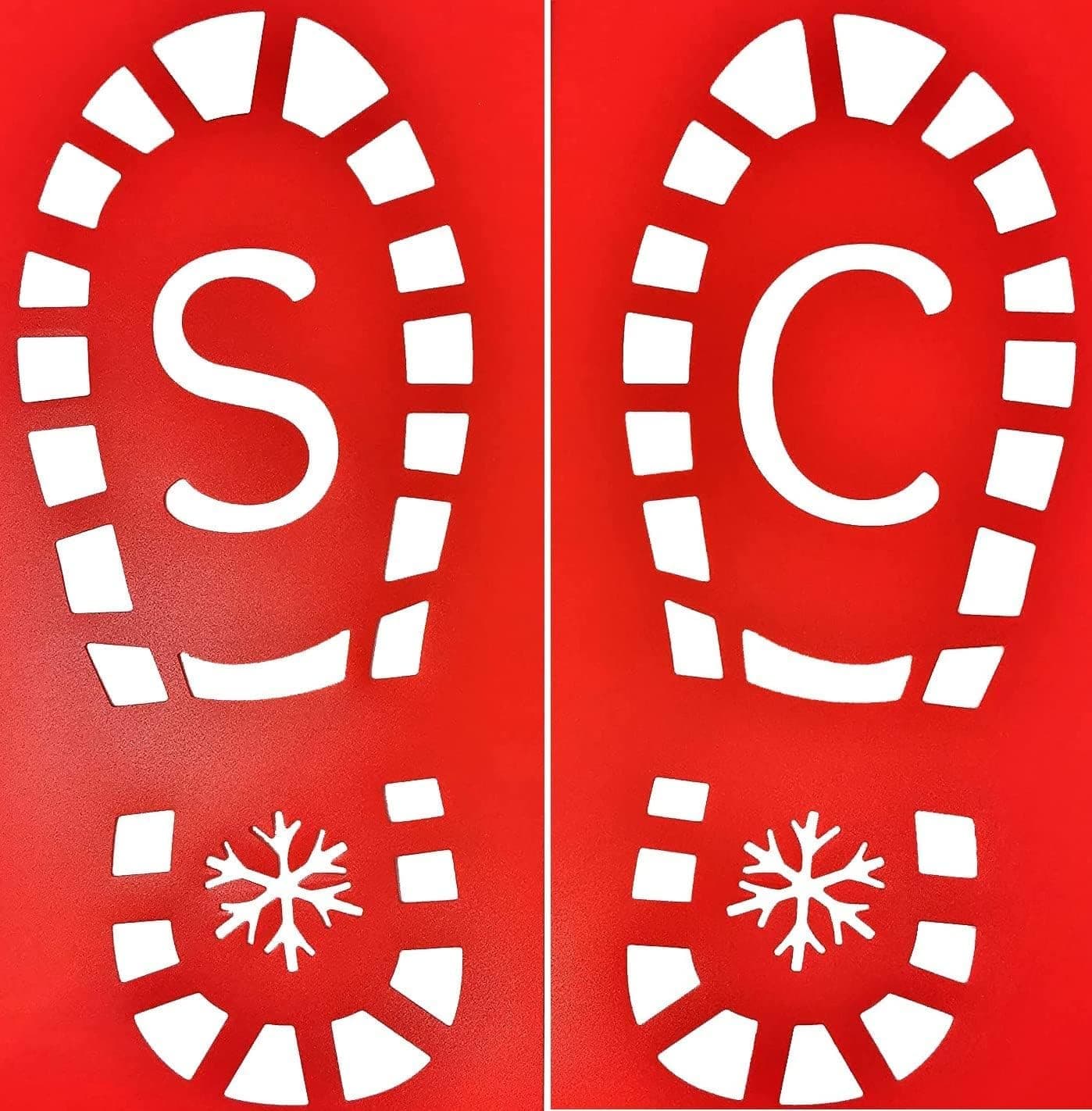 Santa Claus Footprint Stencils - Father Christmas Boots Stencil - Feet
