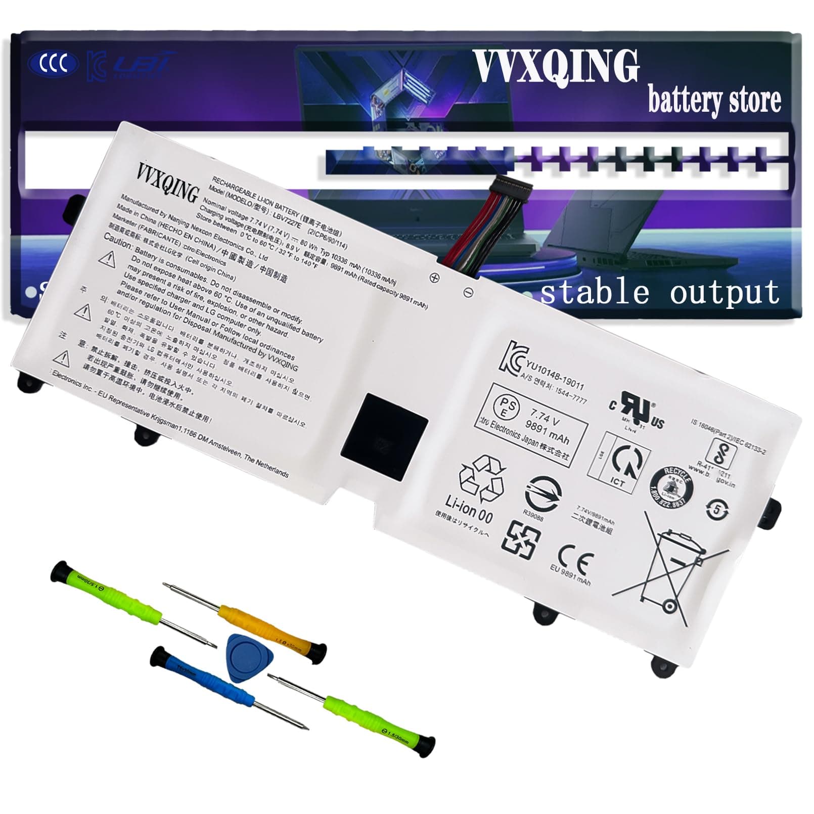 LBV7227E Laptop Battery Replacement for LG Gram 15 16 17 2020 2021 15Z90N 17Z90N 17Z90P 16Z90PG 17Z90N-VA76K 16Z90P 16ZD90P 16Z90PC Series 2IC96/90/114