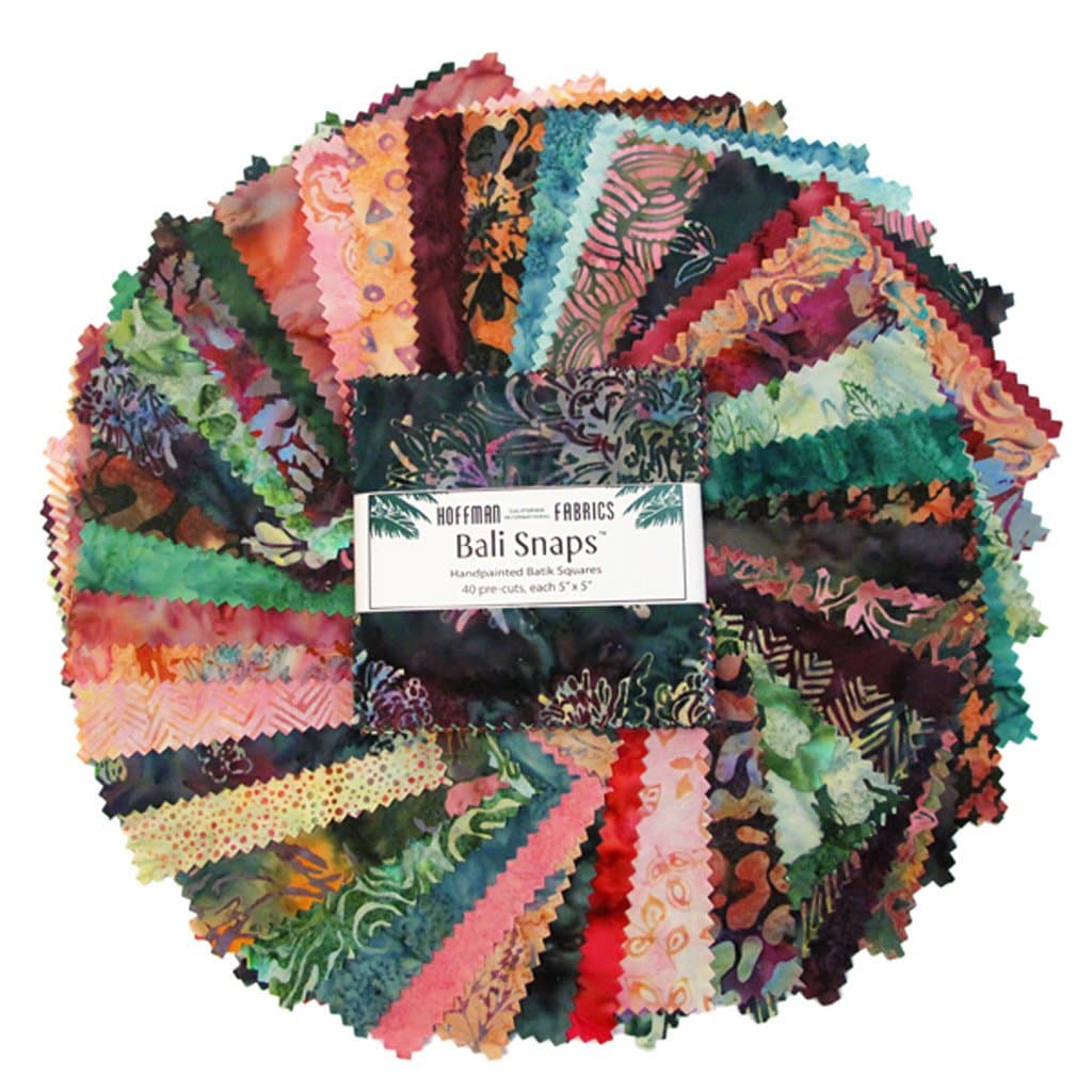 Hoffman Bali Snaps Parfait Batiks Charm Pack, Set of 40 5-inch (12.7cm) Precut Cotton Fabric Squares