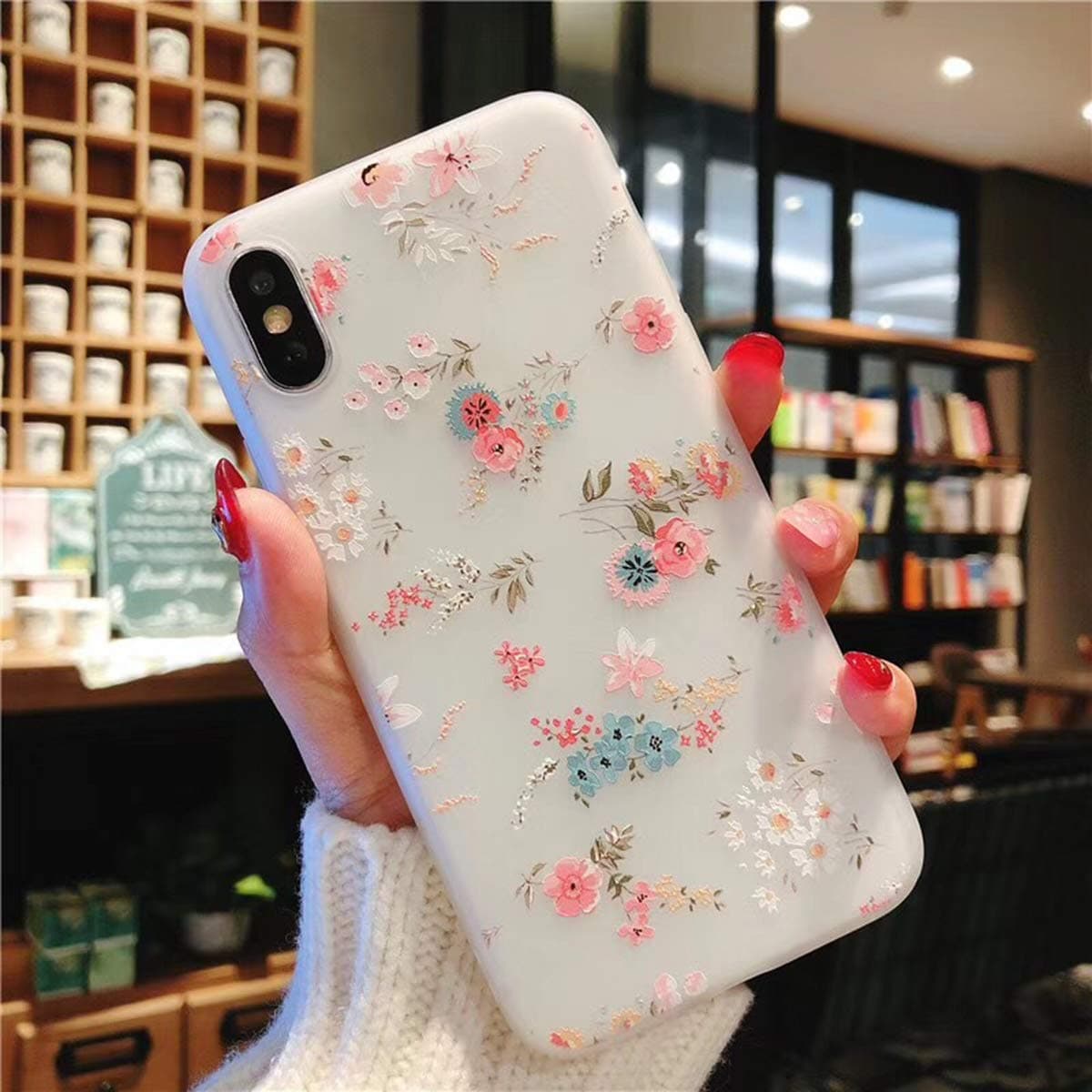Compatible with iPhone Xs MAX Case for Girls, Floral Flower Cute Case Ultra-Thin Slim Soft TPU Silicone Cover Phone case for iPhone Xs MAX(Flower B)