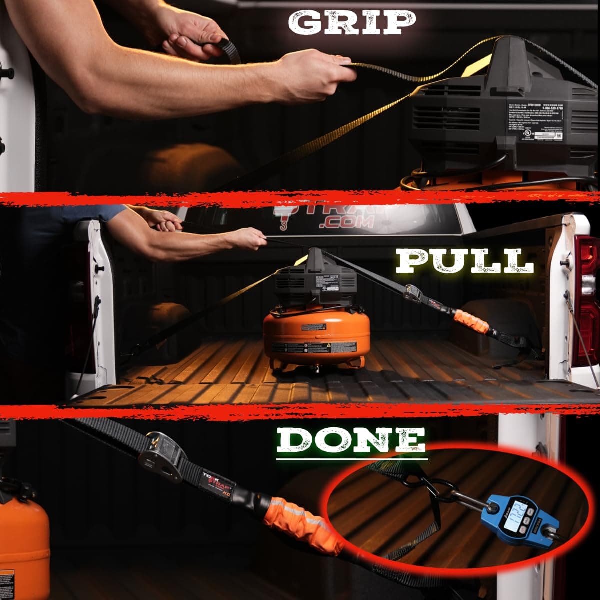 HD750 Tie Down Strap - Heavy Duty Alternative to Ratchet Straps