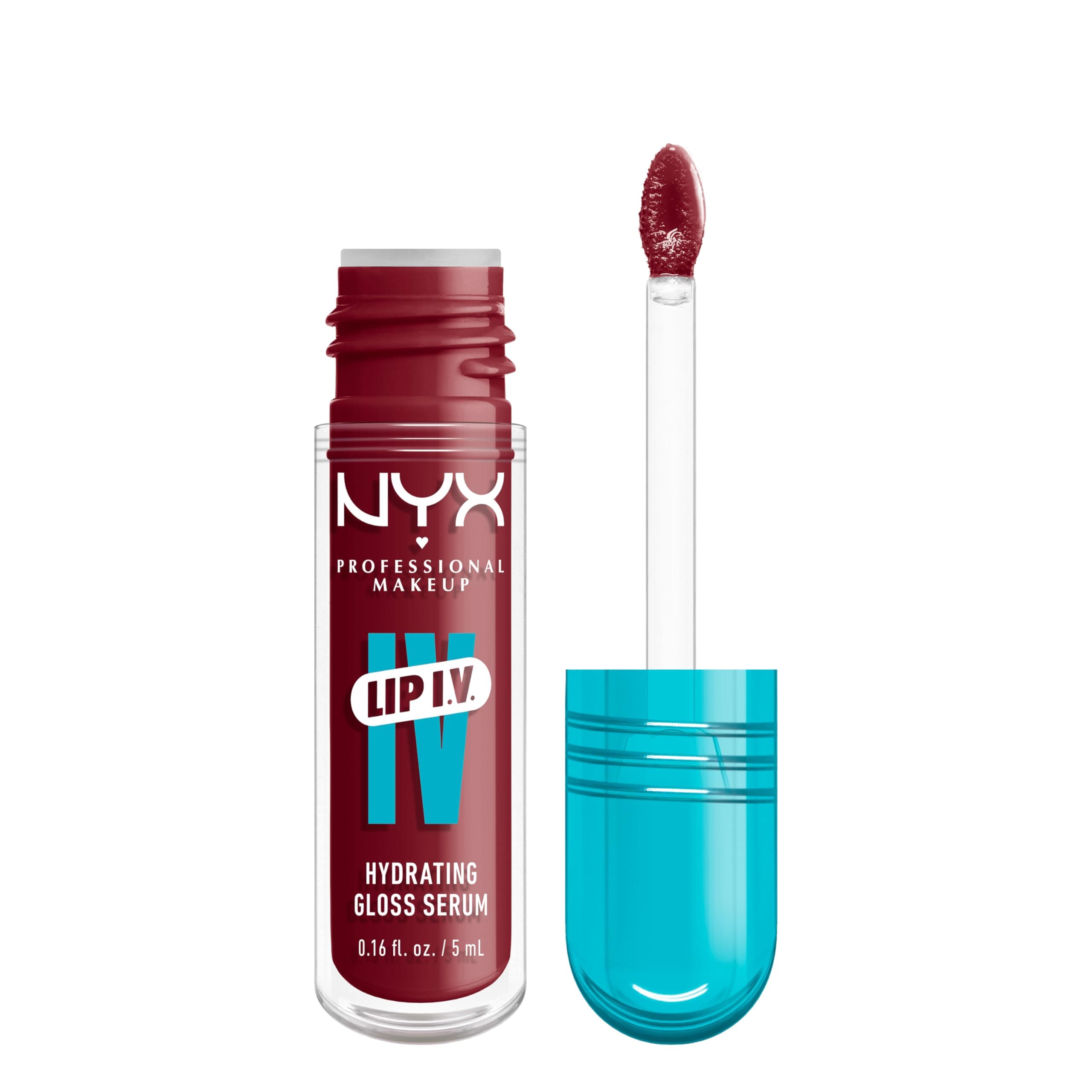 NYX Professional Makeup Lip Gloss and Lip Stain, Lip IV Hydrating Gloss Stain, Up to 12 Hour Hydration, High Pigment, Wet Shine Finish, Shade: Blush Rush