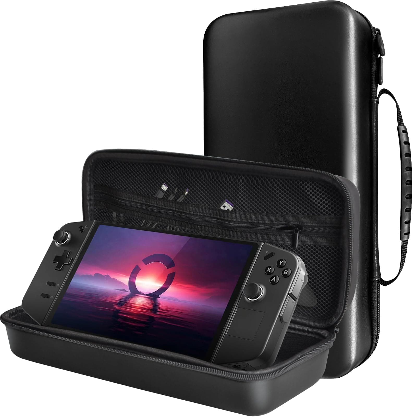 Leather Carrying Case For Lenovo Legion Go Handheld, Hard With Built-In Stand Design, Waterproof Protective Travel Bag Console Grip, Accessories