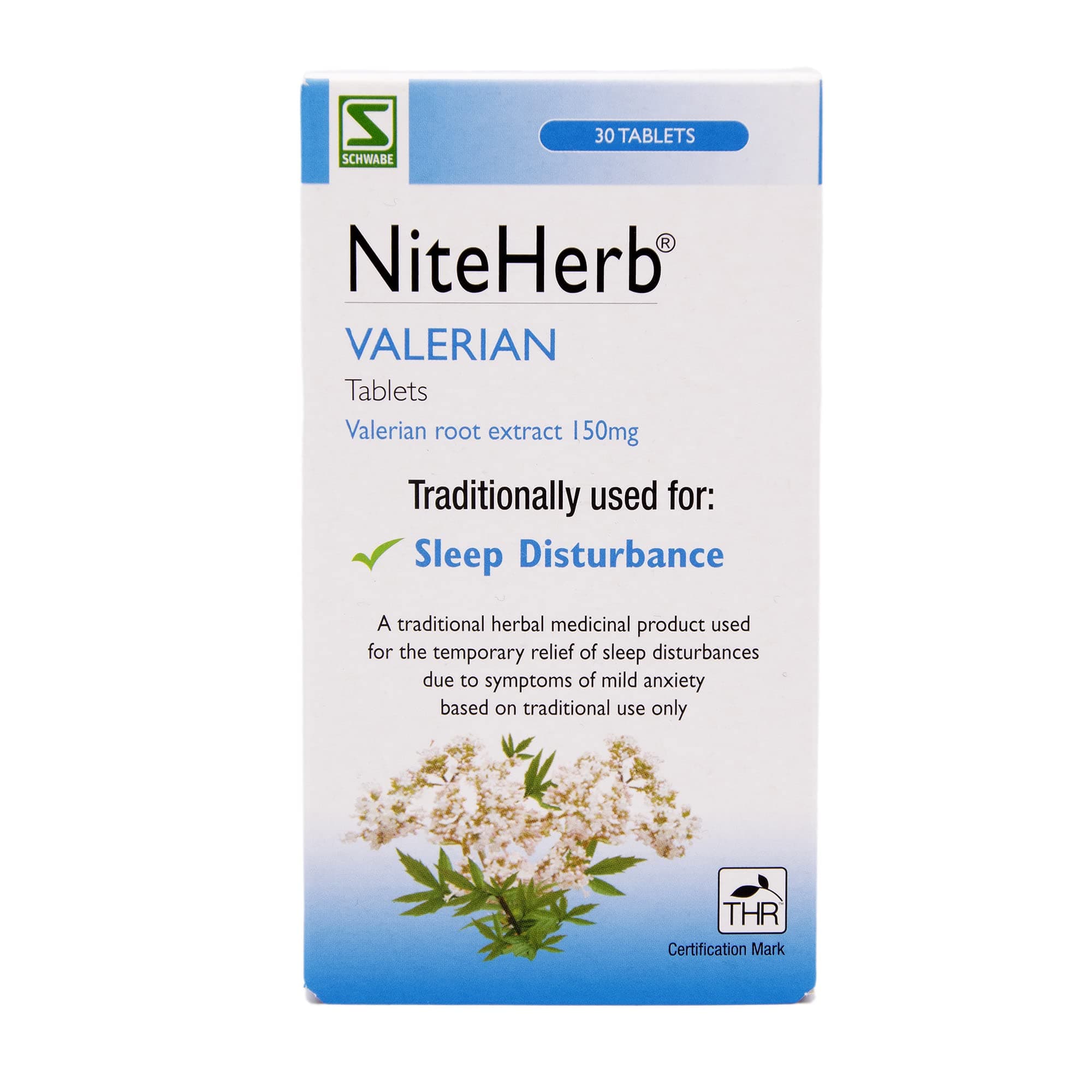Schwabe Pharma - Niteherb - Valerian Root Extract 150mg - Traditionally Used for Sleep Disturbances - Traditional Herbal Medicinal Product - 30 Tablets