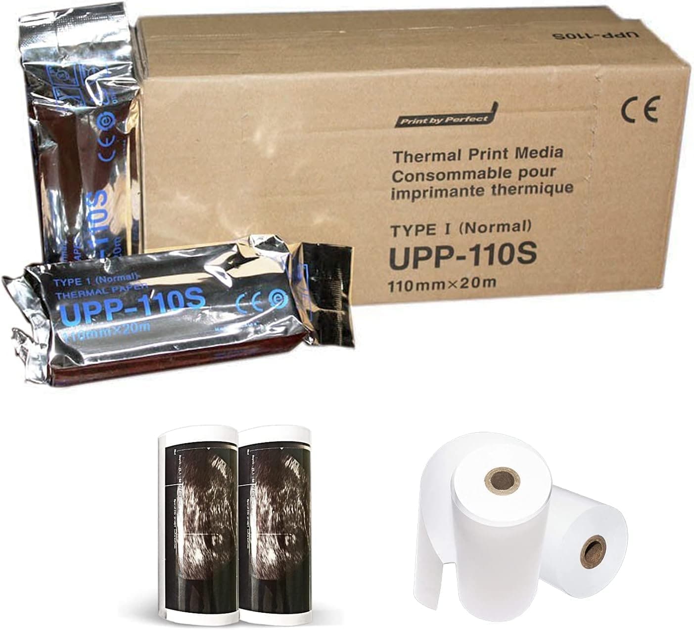 UPP110 Video Printer Paper Ultrasound Printer Paper Type V Black and White Thermal Film Compatible with Sony UPP-110HG UPP-110S (UPP-110S)