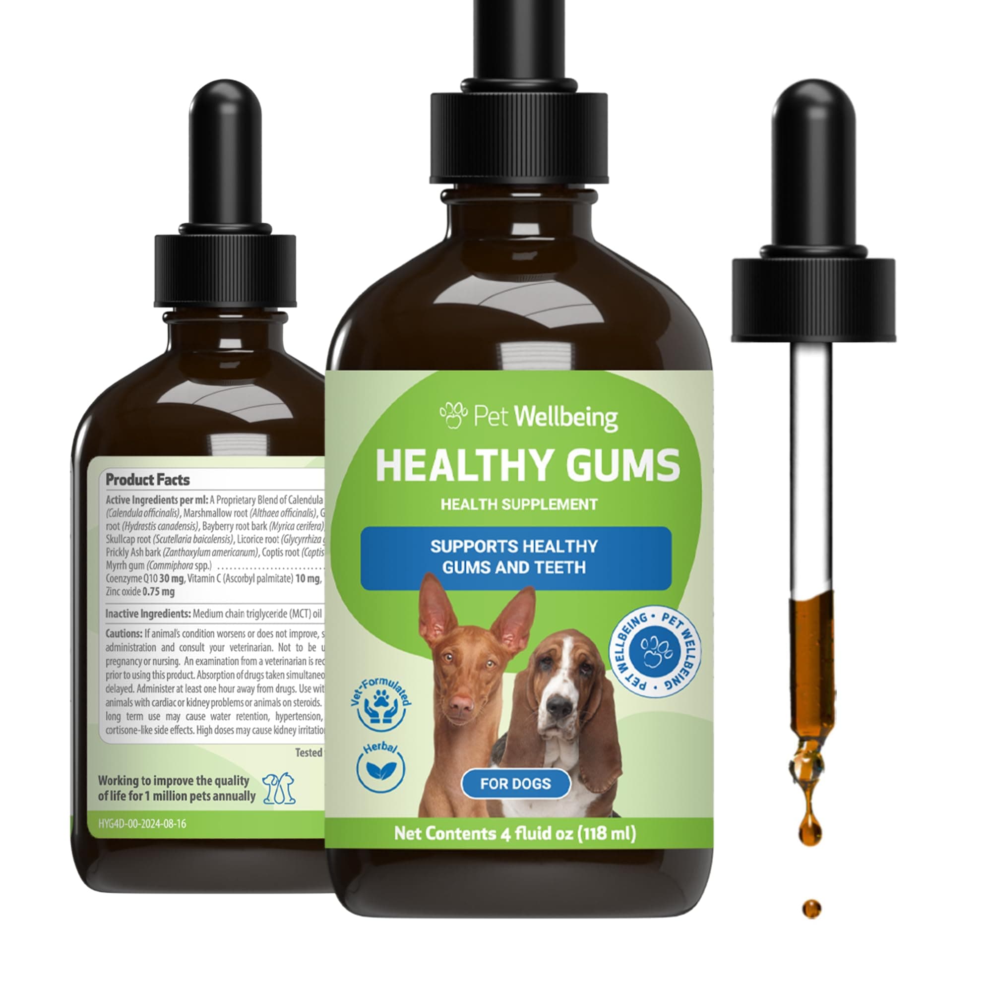 Pet Wellbeing Healthy Gums for Dogs - Topical Drops for Oral Care, Dental Health & Fresh Breath - NASC Certified & Vet-Formulated - 4 oz Liquid