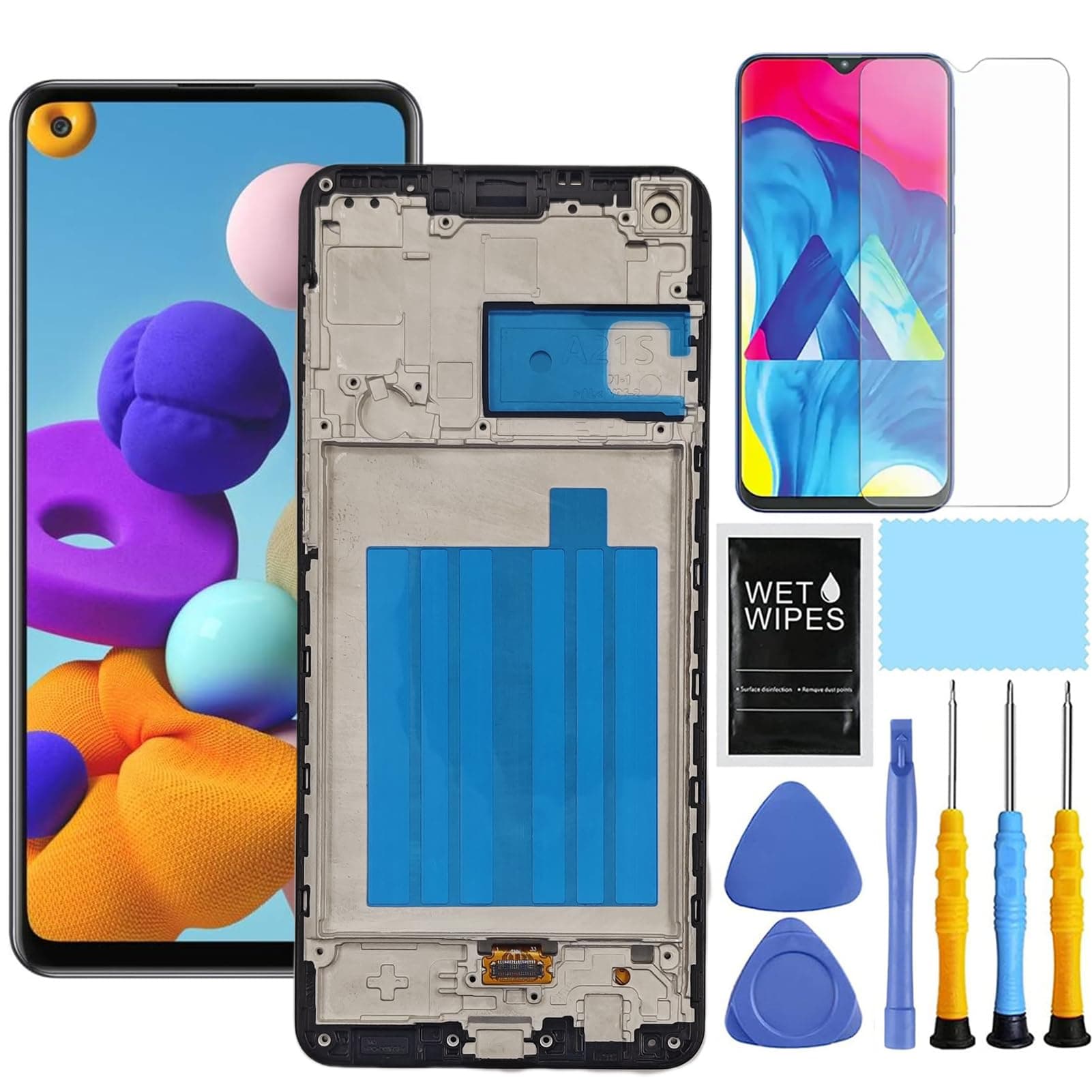 for Samsung A21s Screen Replacement kit for Samsung Galaxy a21s a217 Screen Replacement 2020 -A217M/DS LCD Display Touch Digitizer Assembly 6.5 Inch (A21S with Frame)