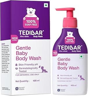 Tedibar Rich Moisturising Baby Body Wash 400ml with Skin Friendly PH | 100% Soap & Alkali Free | Prevents Dryness & Rahses | Dermatologically Test