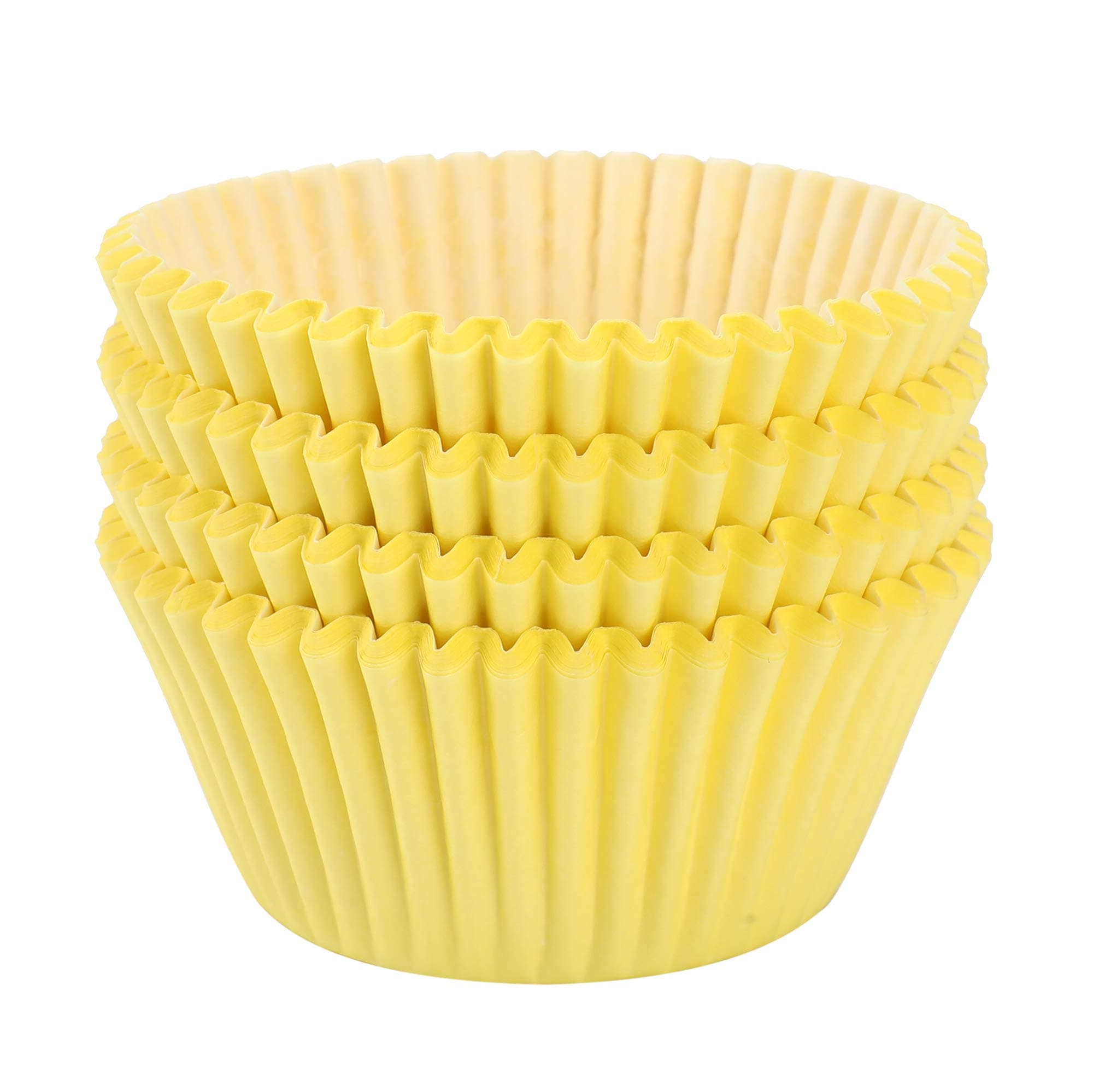 Yellow Baking Cups, 100 pieces Paper Cupcake Wrappers Nonstick Muffin Molds Baking Cup Holders for Wedding, Birthday, Baby Shower or Holiday Party (Yellow)