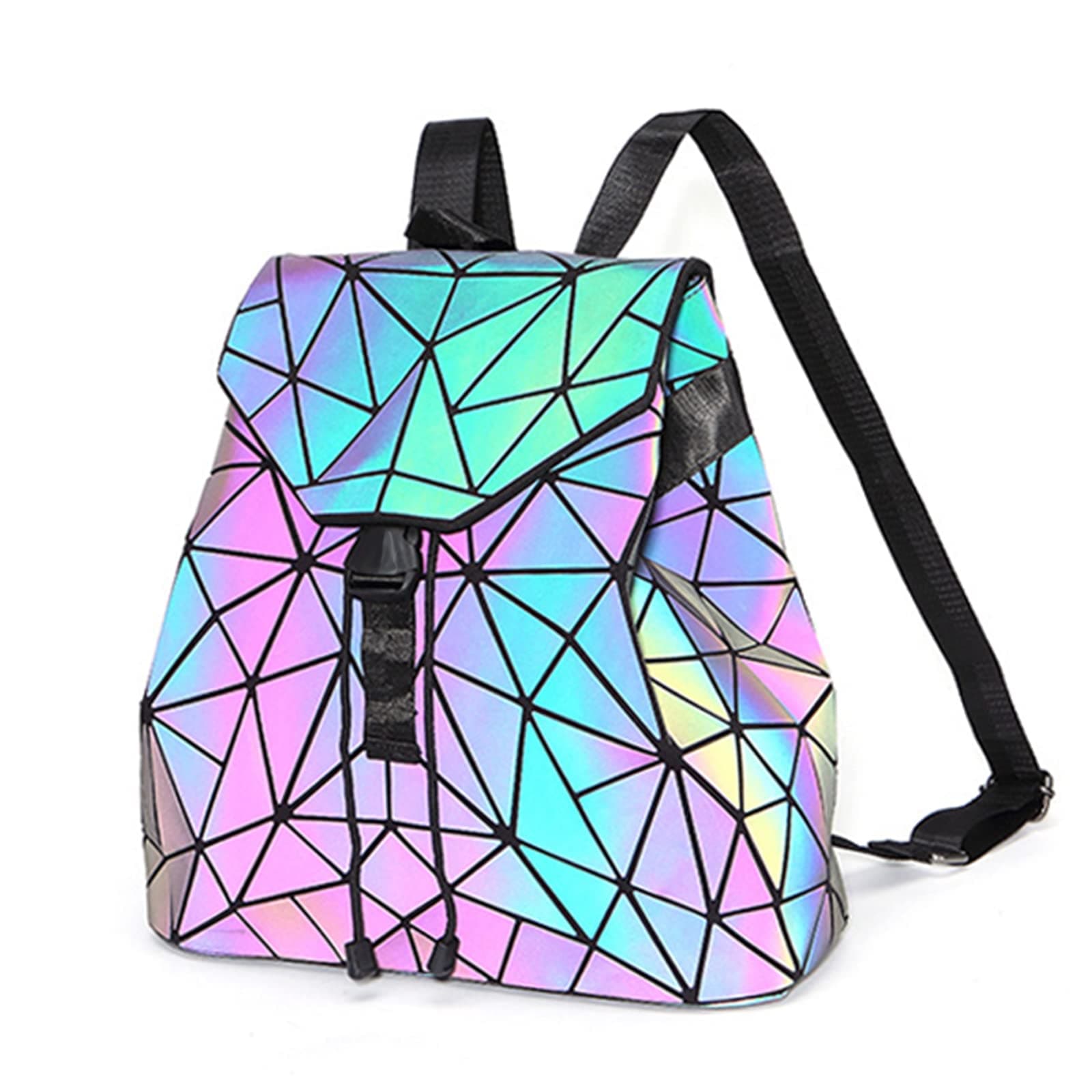 Geometric Backpacks Luminous Purse and Handbag Holographic Reflective Bags Iridescent Crossbody Purses Wallet NO.2
