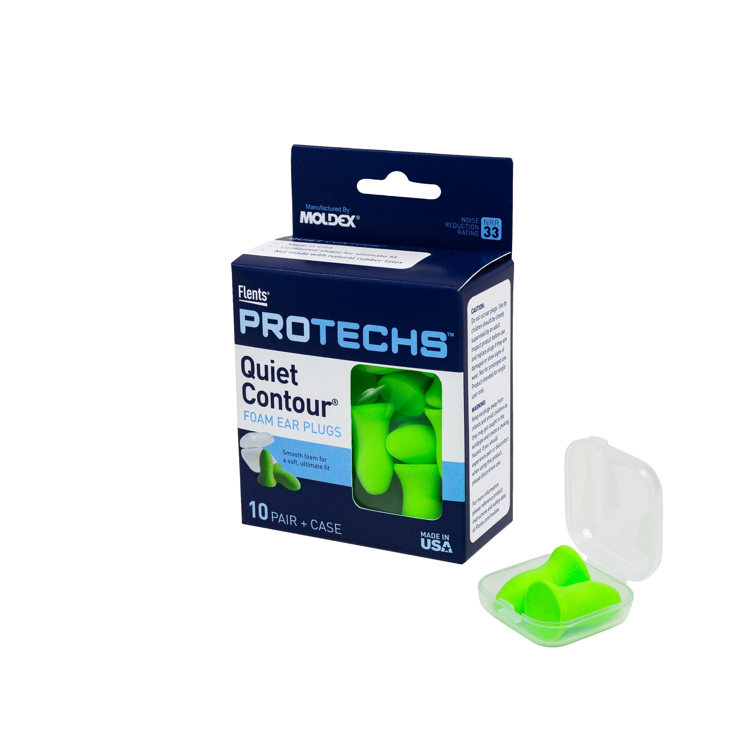 Flents Quiet Contour Ear Plugs (10 Pair) NRR 33