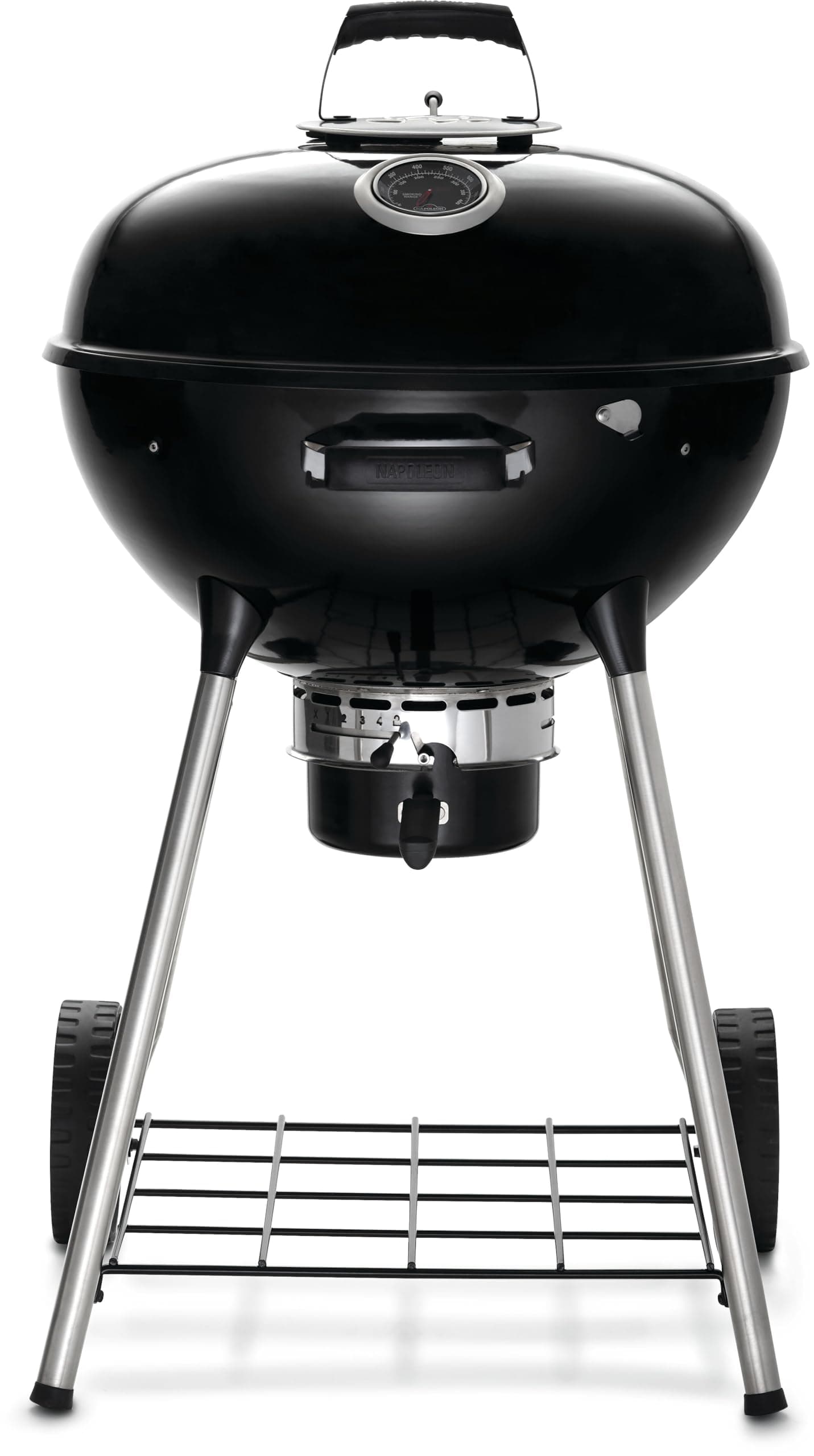 Napoleon - NK22 charcoal grill, black, porcelain enamelled lid and bowl, chrome cooking grill