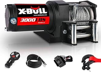 X-BULL 12V 3000LBS Steel Wire Electric Winch for Towing ATV/UTV Off Road with Mounting Bracket Wireless Remote