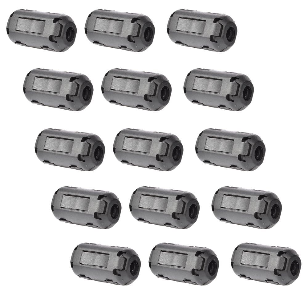 Bluecell Pack of 15 Magnetic Ferrite Core Cord RFI EMI Noise Suppressor Cable Clip (5mm inner diameter)