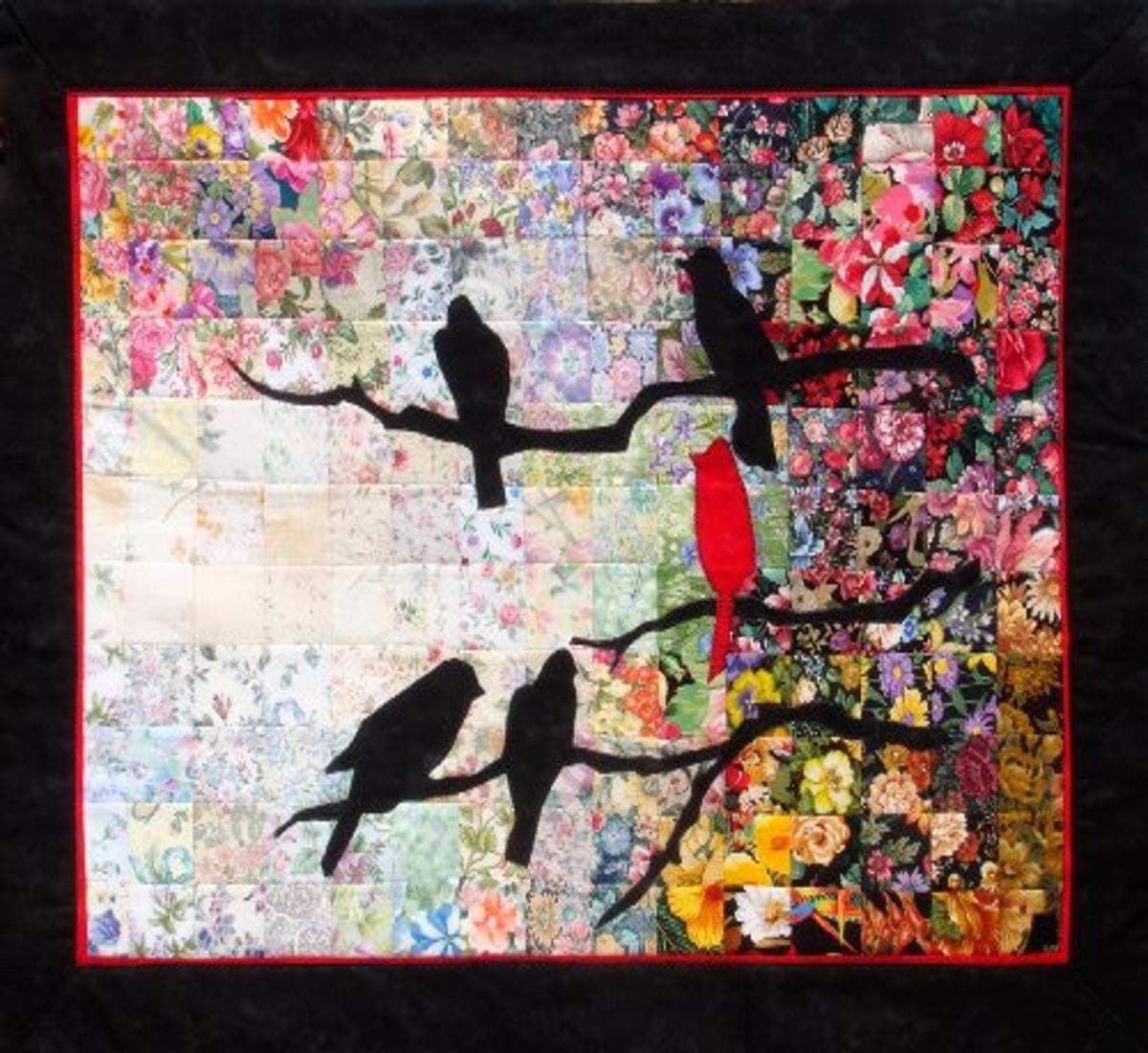 Whims Watercolor Quilt Kits Quilting Supplies, Red Bird Multicolored