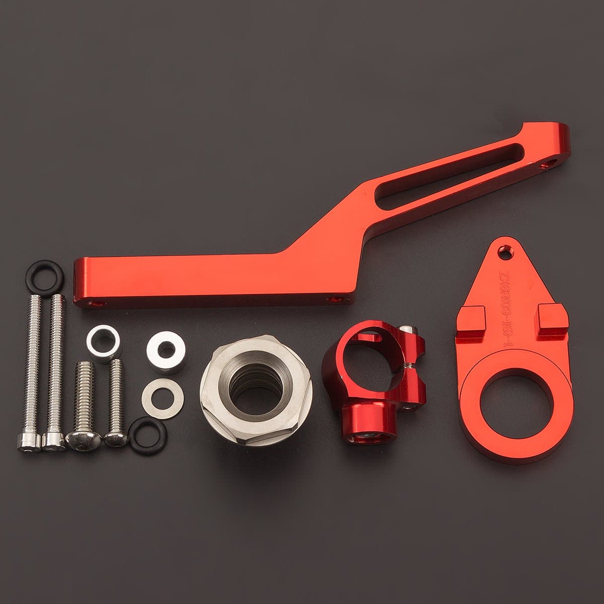 FXCNC Racing Motorcycle CNC Steering Damper Stabilizer Buffer Mounting Bracket Kit Compatible with Ninja 600 ZX636 ZX6R ZX-6R 2009-2019