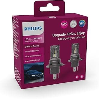 Ultinon Access LED car headlight bulb (H4/H19), ultra-compact direct-fit, 80%, 6000K, set of 2
