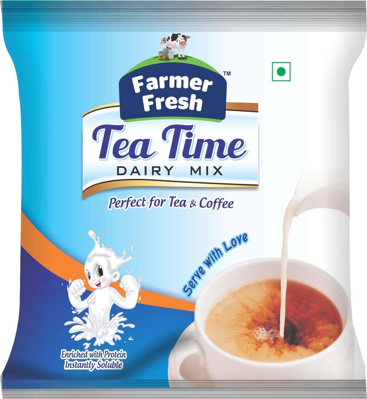 Farmer Fresh Tea Time Dairy Mix – 500g Pack – Low Fat Milk Powder – Perfect for Tea, Coffee & Hot Beverages – Creamy Taste, Easy to Use