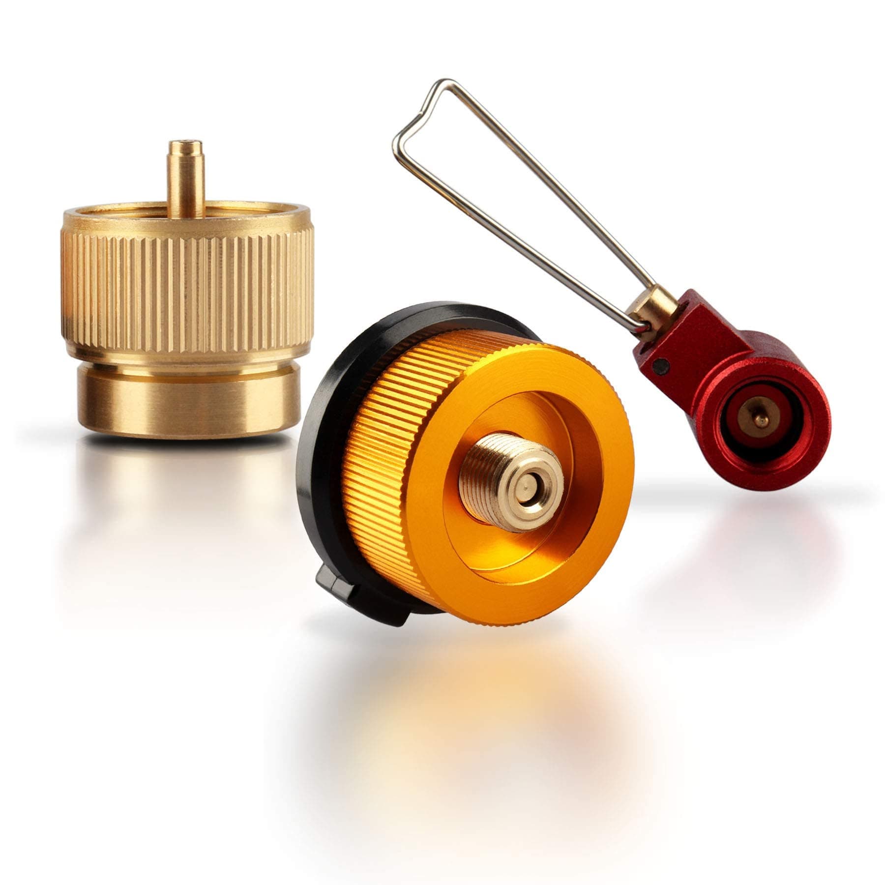 Camping Stove Burners Propane Refill Adapter Gas Tank Shifter LPG Saver 1Lb Small Propane Tank/Butane Canister Nozzle Input EN417 Lindal Valve Screw Gas Cartridge Output Cylinder Outdoor Backpack 3PCS