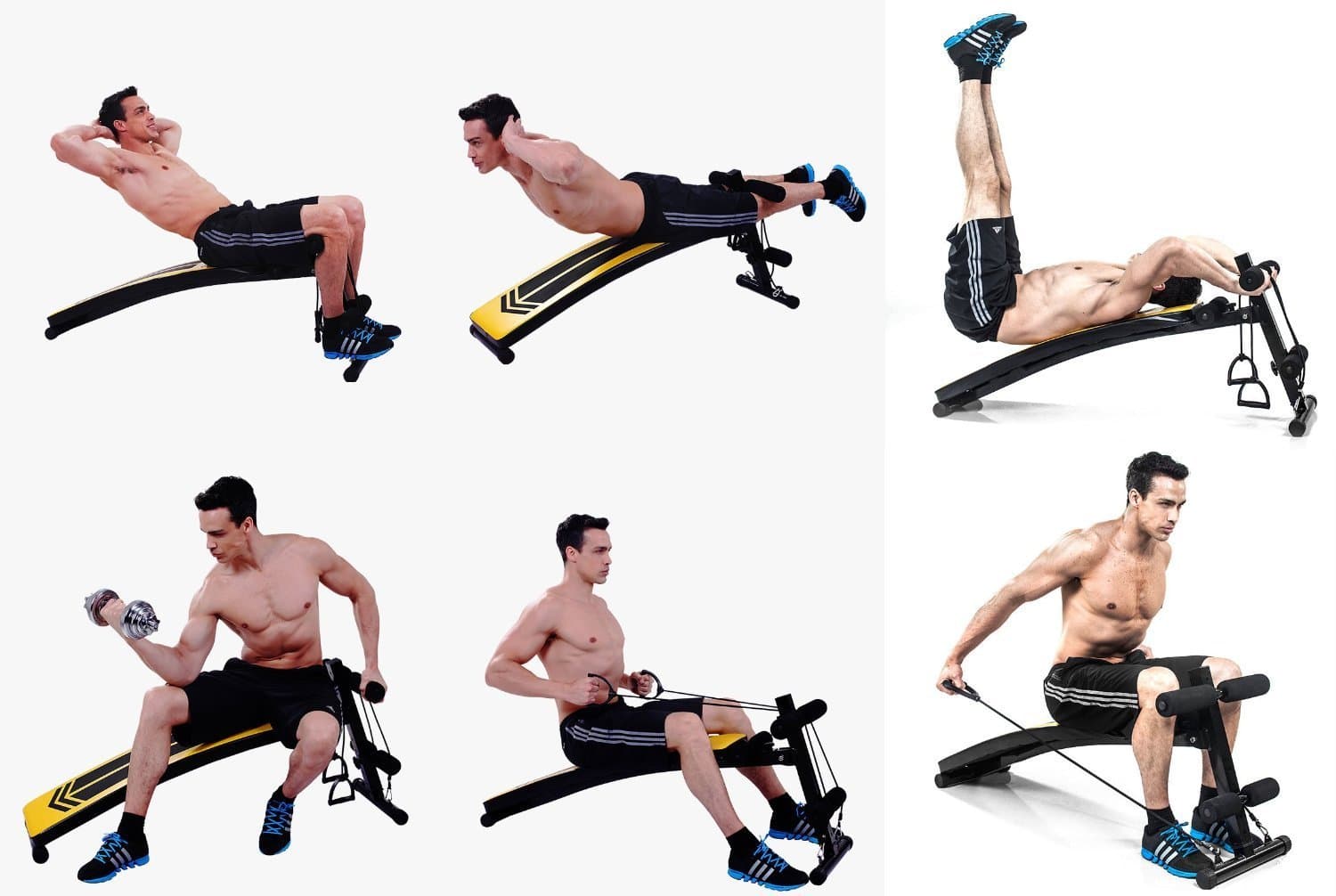 Kemket Adjustable Weight Bench Weight Lifting Gym Home Workout Bench Height Adjustable Utility Bench Flat Incline Decline Abs,Bench Press, Adjustable Barbell Crunch - Image & Colour Slightly may vary