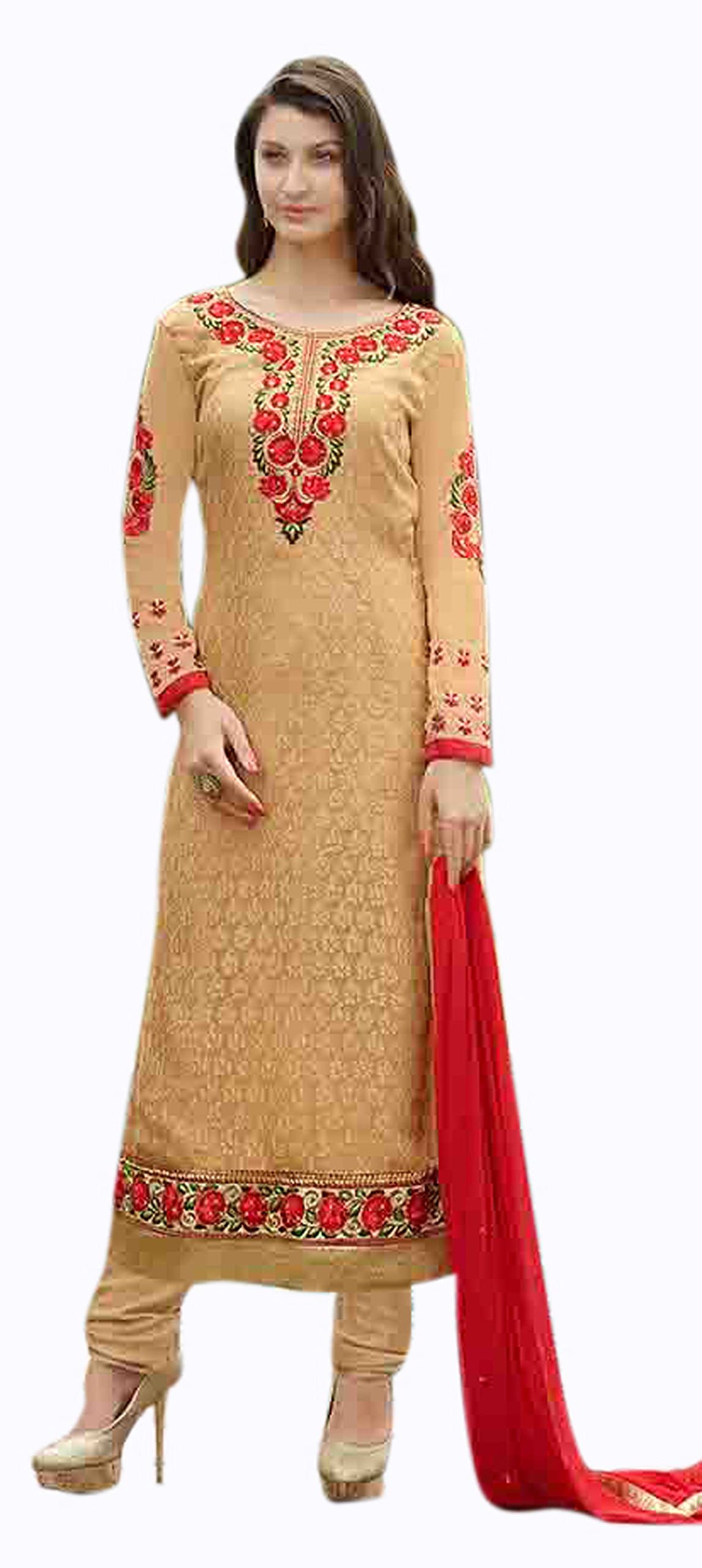Stylelok Beige Brasso unstitched dress material SL52600177