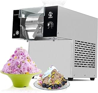Kolice Home/Commercial Snow Cone Shaver 374 lbs(170kg)/Day Snowflake Ice Machine, Air Cooling for Desserts Shops, Food Truck, Street Food, Restaurant, Milktea Shops, etc