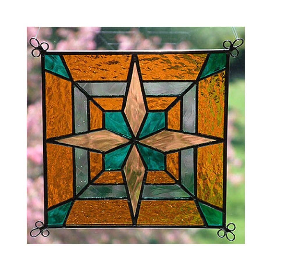 Saturn Block Suncatcher 6" Stained Glass Art 609