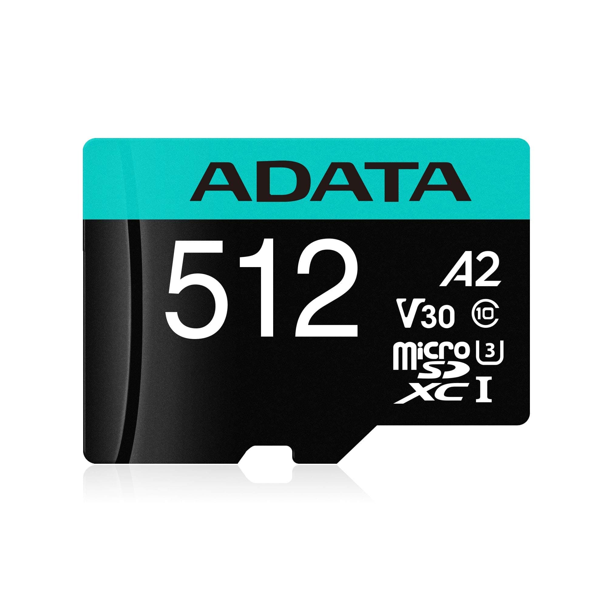 ADATA Premier Pro 512GB microSDXC/SDHC UHS-I U3 Class 10(V30S) Memory Card included adapter, black