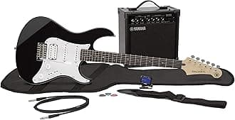 GigMaker EG Electric Guitar Pack with Amplifier, Gig Bag, Tuner, Cable, Strap and Picks - Black