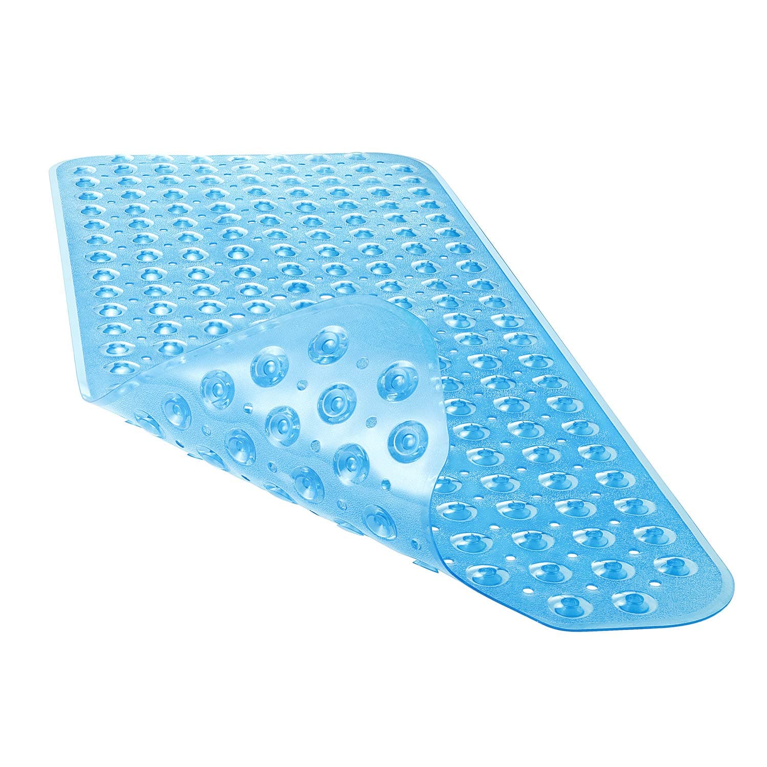 YINENN Bath Tub Shower Mat 40 x 16 Inch Non-Slip and Extra Large, Bathtub Mat with Suction Cups, Machine Washable Bathroom Mats with Drain Holes, Blue