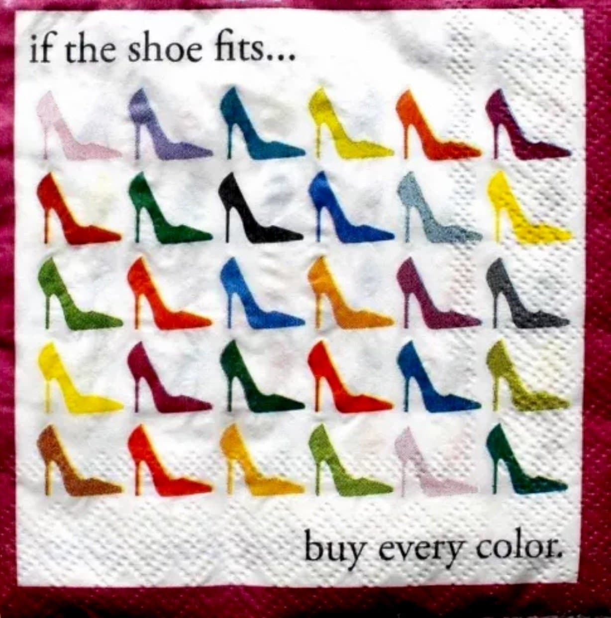 DESIGNER BEVERAGE NAPKINS / 30 PC COUNT (5" x 5", Shoe Fits)