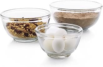 LibbeyBaker's Basics 3 Piece Glass Mixing Bowl Set, Multi Size