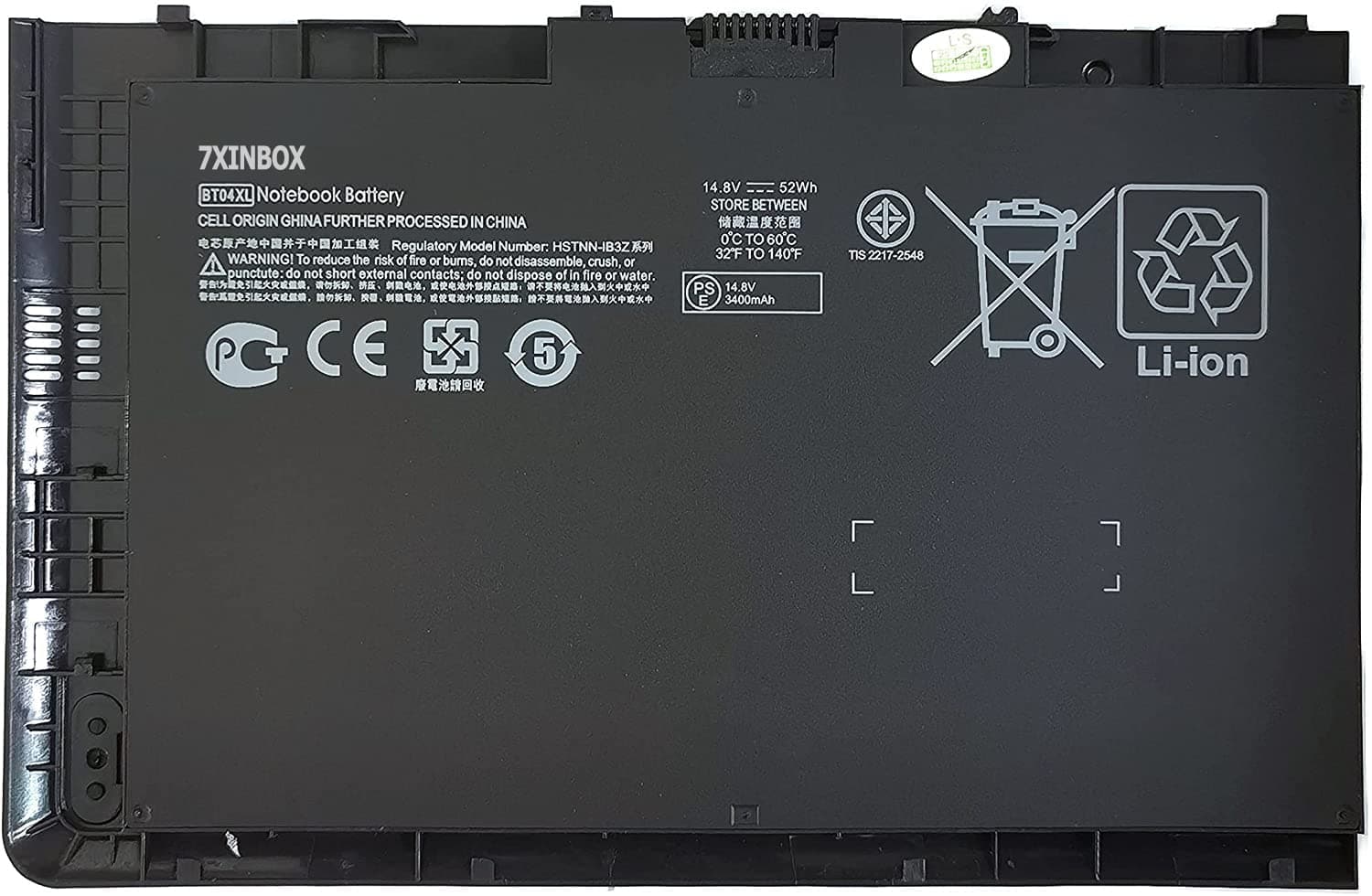 7xinbox14.8V 52Wh BT04XL HSTNN-DB3Z HSTNN-IB3Z HSTNN-I10C Laptop Battery Compatible with HP EliteBook Folio 9470 9470M Ultrabook 687517-171 687517-241 687945-001 696621-001