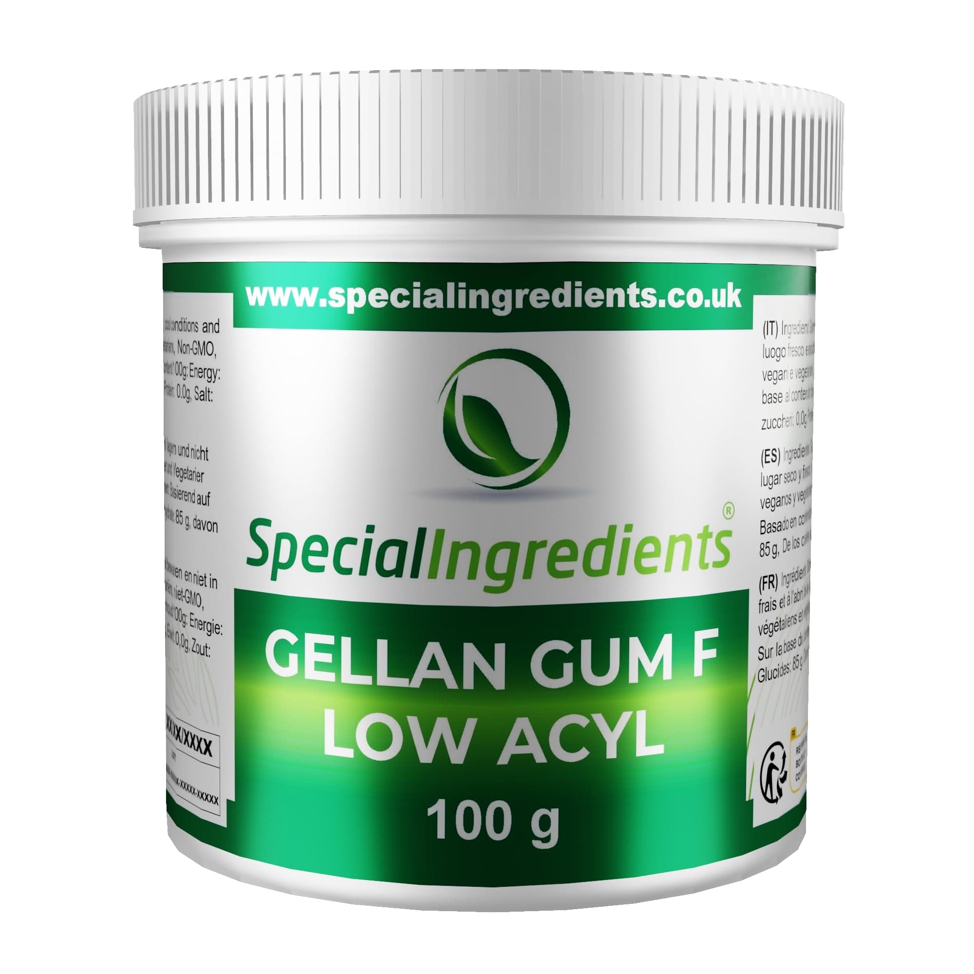 Gellan Gum Low Acyl 100g Premium Quality Powder Non-GMO, Gluten Free – Recyclable Container
