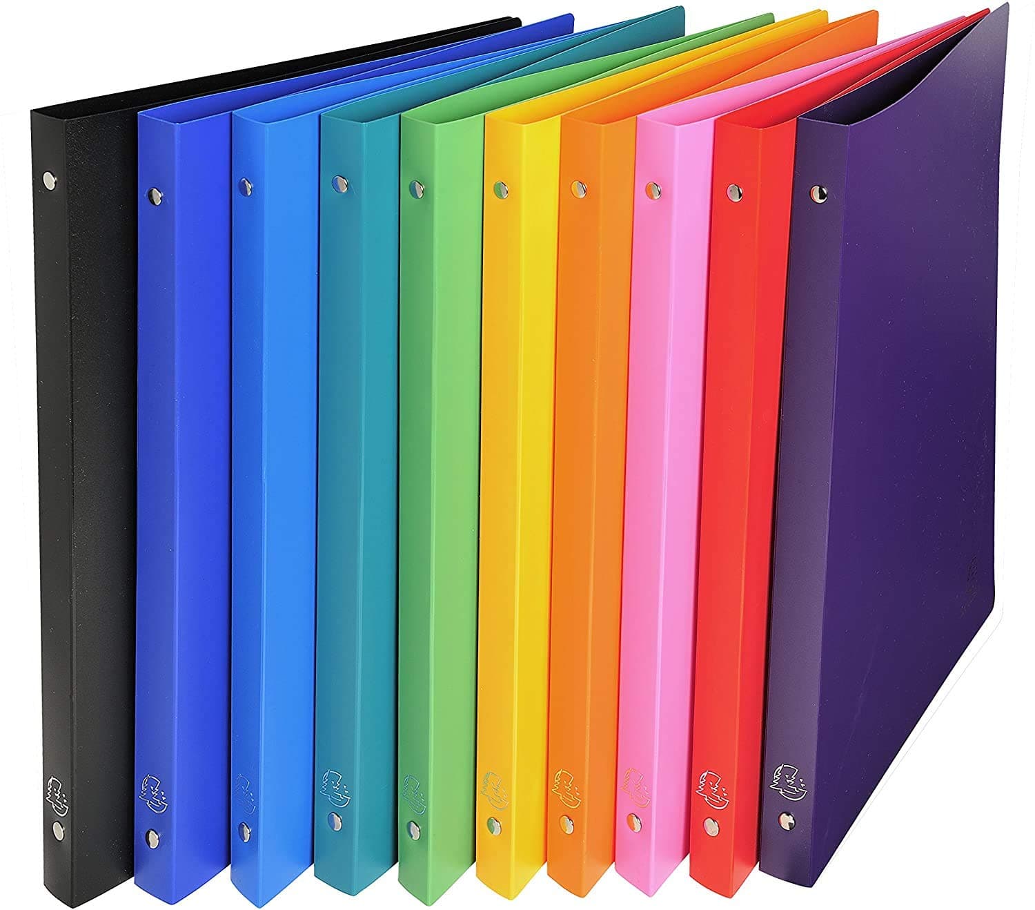 Exacompta A4 Flexible Polypropylene Slim Ring Binder 2-Ring 20mm Spine - Pack of 5 Assorted Colours (20)