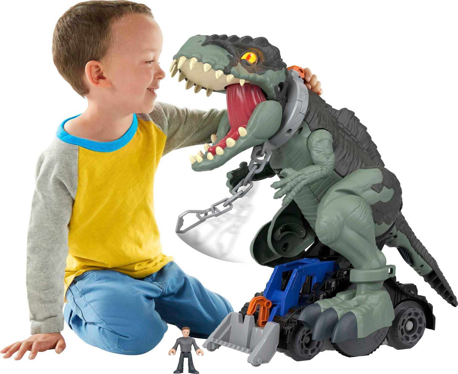 Imaginext Jurassic World Dinosaur Toy Mega Stomp & Rumble Giga with Lights & Sounds for Pretend Play Preschool Kids Ages 3+ Years