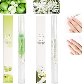 2PCS Cuticle Oil Pens for Nail Care,Cuticle Revitalizer Oil Pen with Soft Brush,Cuticle Oil to Prevent Nail Cracking and Dry (Lily & Apple Flavor)