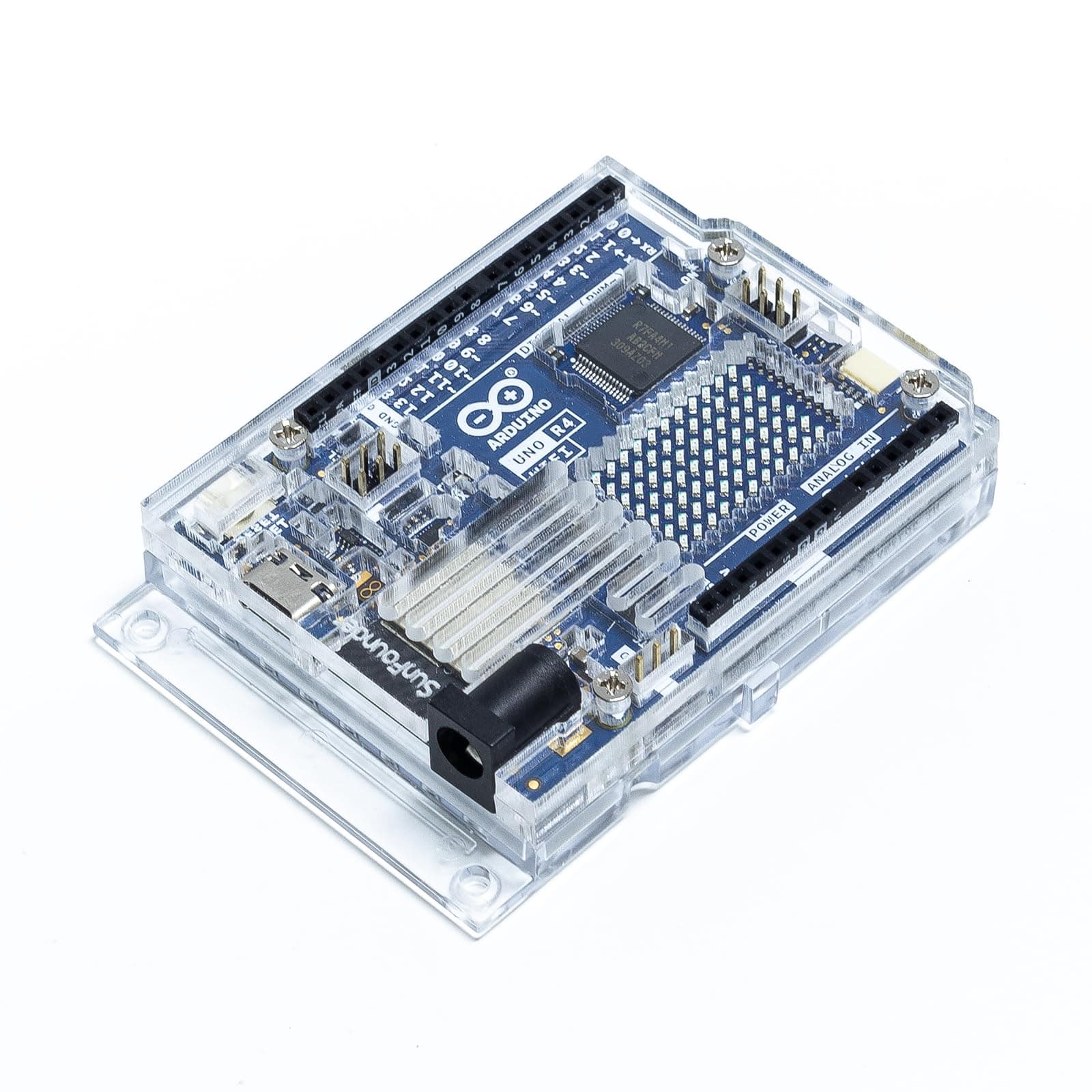 Transparent Acrylic Case Compatible with Arduino UNO R4 WiFi (Original Bottom Case NOT Included)