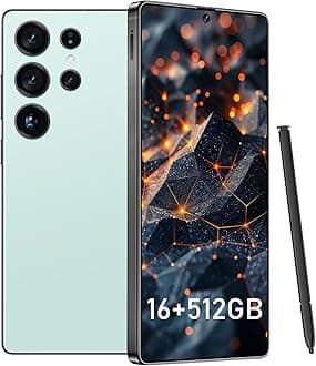 I25 Ultra Smartphone 16GB+512GB Android 14 Smartphone, 6.99" FHD+ Display, 7000mAh Battery, 108MP+68MP Dual Camera, Built-in Pen Stylus, Fast Performance Large Memory (Cyan)