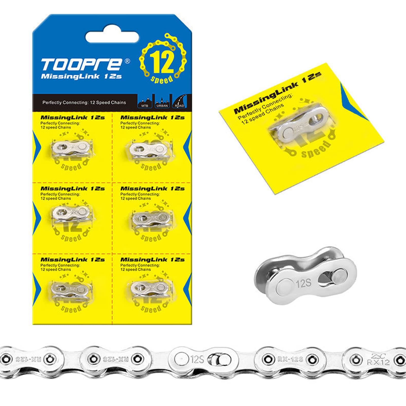 JFOYH 6 Pairs Bike Quick Link Bicycle Missing Link for KMC and other 12 Speed chain, Silver