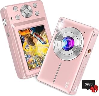 Digital Camera, FHD 1080P Digital Camera for Kids with 32GB SD Card 16X Digital Zoom, Compact Camera Point and Shoot Digital Cameras Portable Mini Camera for Teens Students Boys Girls Seniors