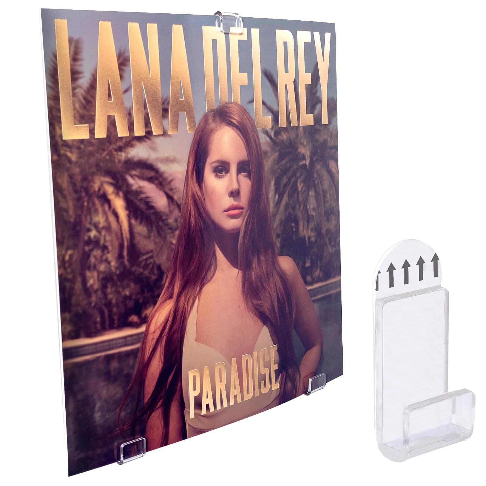 Antilope Double LPs Vinyl Record Wall Mount Display Holder 6 Sets, 18Pcs Self Adhesive No Screws Clear Acrylic LP Hangers Shelf for Gatefold Album Covers Display and Home Wall Decoration