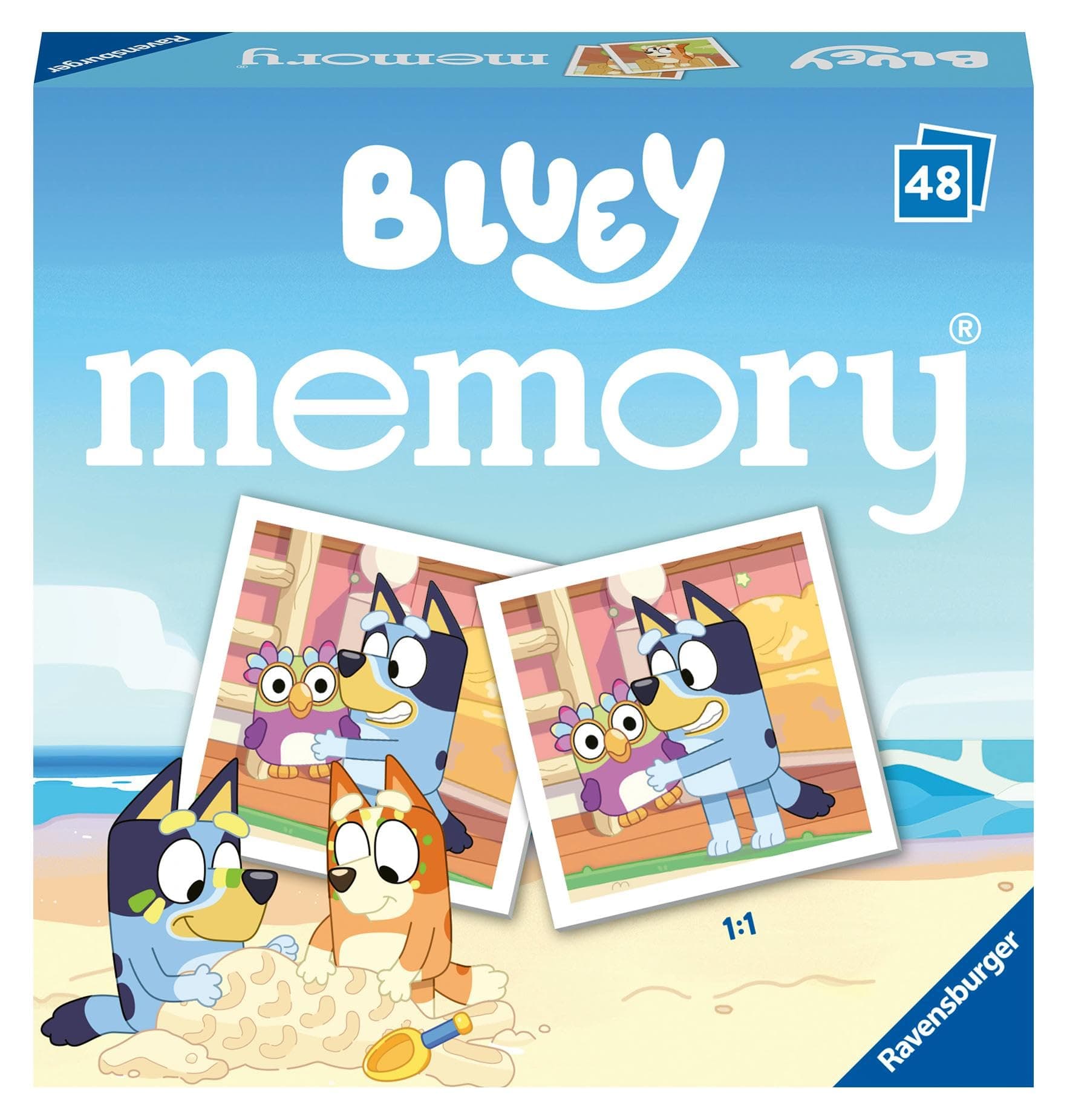 Ravensburger 20934 - mini memory® Bluey, Classic Game for all Fans of the TV Series, Memory Game for 2-6 Players from 3 Years Old