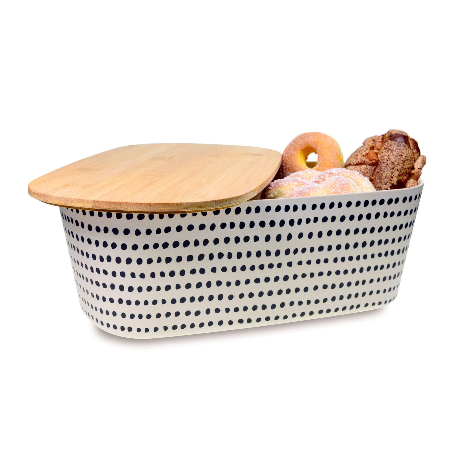 Bread Box with Bamboo Cutting Board Lid,Homemade Vertical Large Breadbox Storage Organizer,Bread Holder Container for Kitchen Countertop (White)