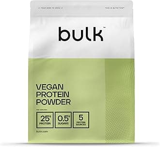 Bulk Vegan Protein Powder, Plant Based Protein Shake, Vanilla, 500 g, New & Improved Formula, 14 Servings, Packaging May Vary