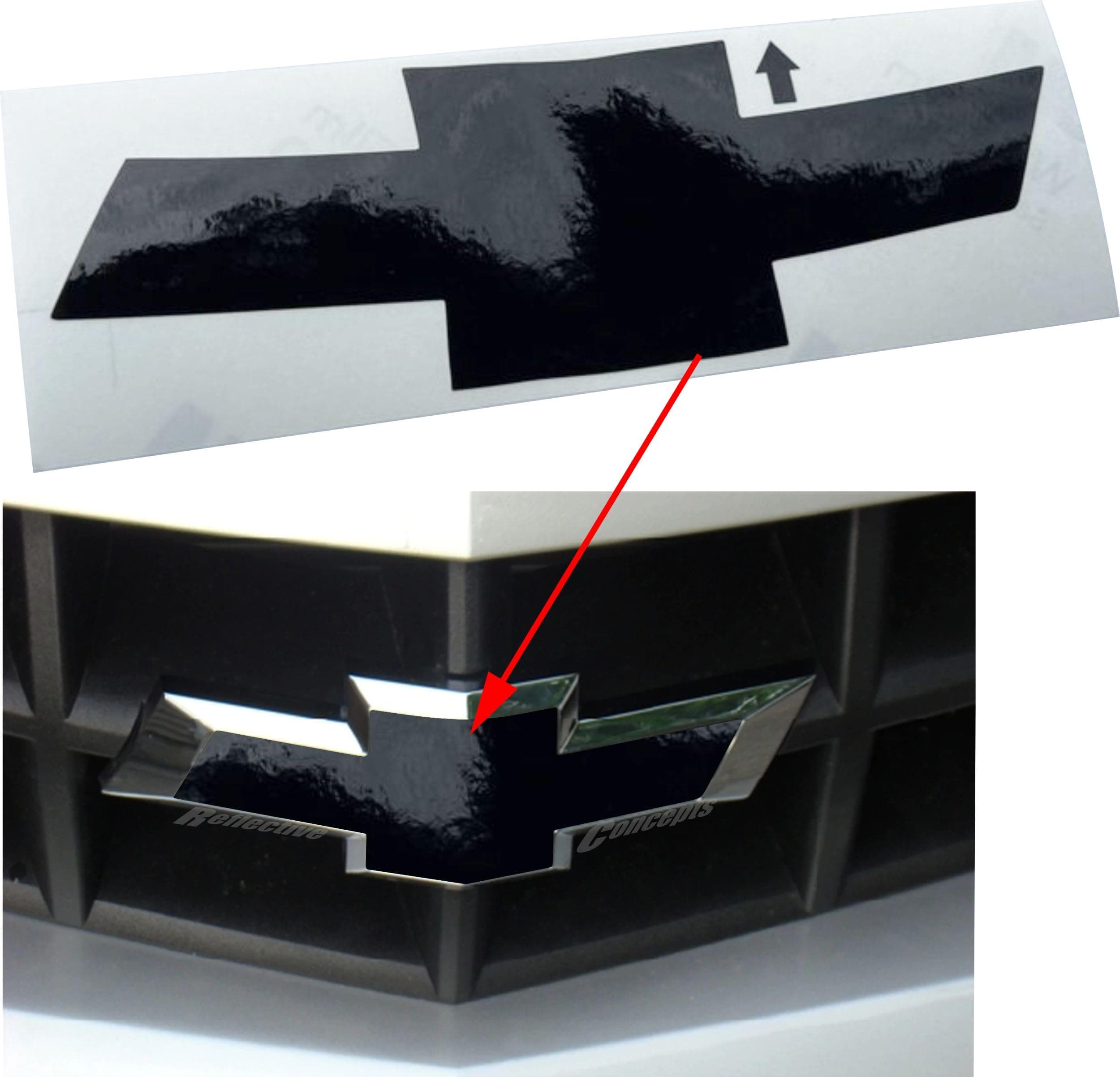 Front Bowtie Overlay Decal Sticker - 2010-2013 Camaro - (Color: Gloss Black)