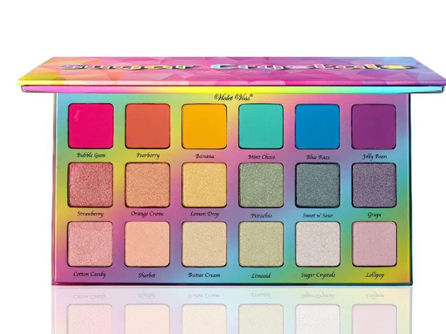 Sugar Crystals Pressed Pigment Palette! Eyeshadow Palette Infused With Jojoba Oil! Highly-Pigment, Matte-Finished And Gorgeous Duo-Chromes! 18 Fun Bright Colors Shades!
