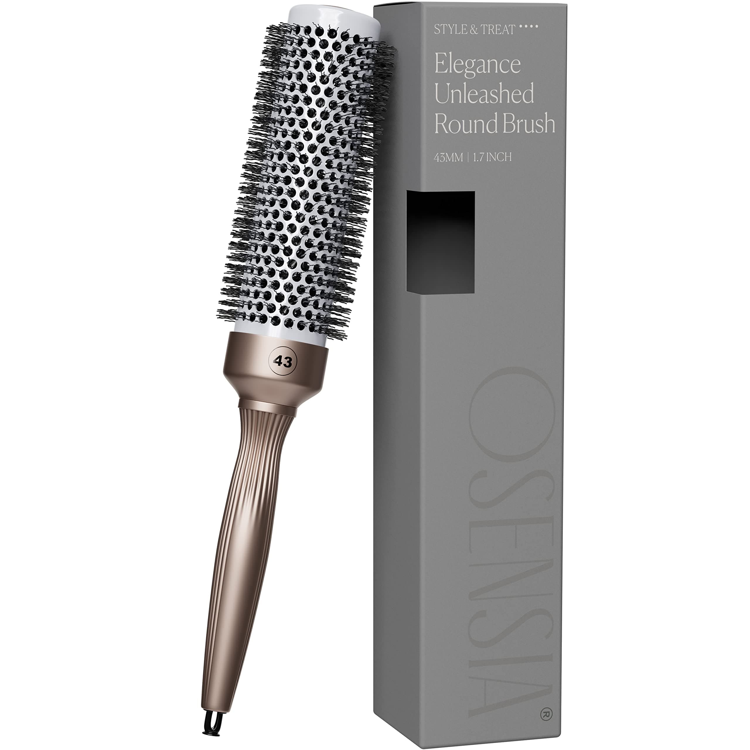 Professional Round Brush for Blow Drying 1.7 Inch – 25% Faster Dry Time - Ceramic Ionic Brush for Precise Styling & Volume – Hairbrush Adds Wave & Enhances Shine for Men & Women