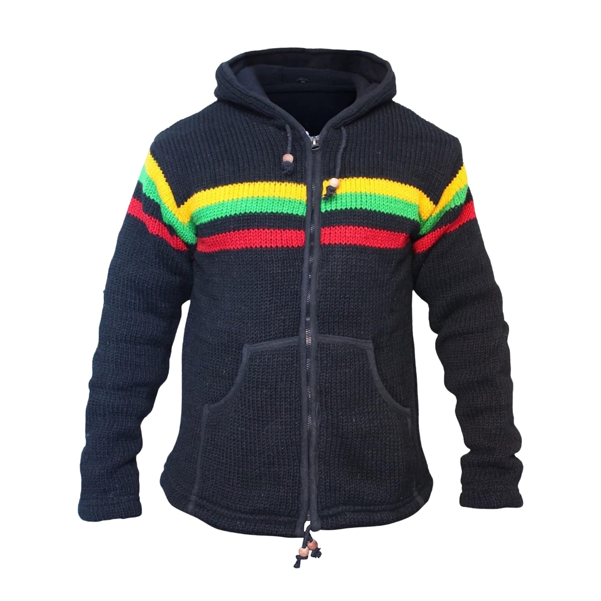 SHOPOHOLIC FASHION Herren Rasta Winter Hippie Wolljacke Mit Kapuze